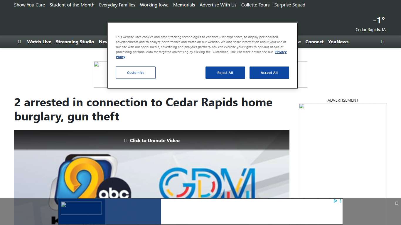 2 arrested in connection to Cedar Rapids home burglary, gun theft